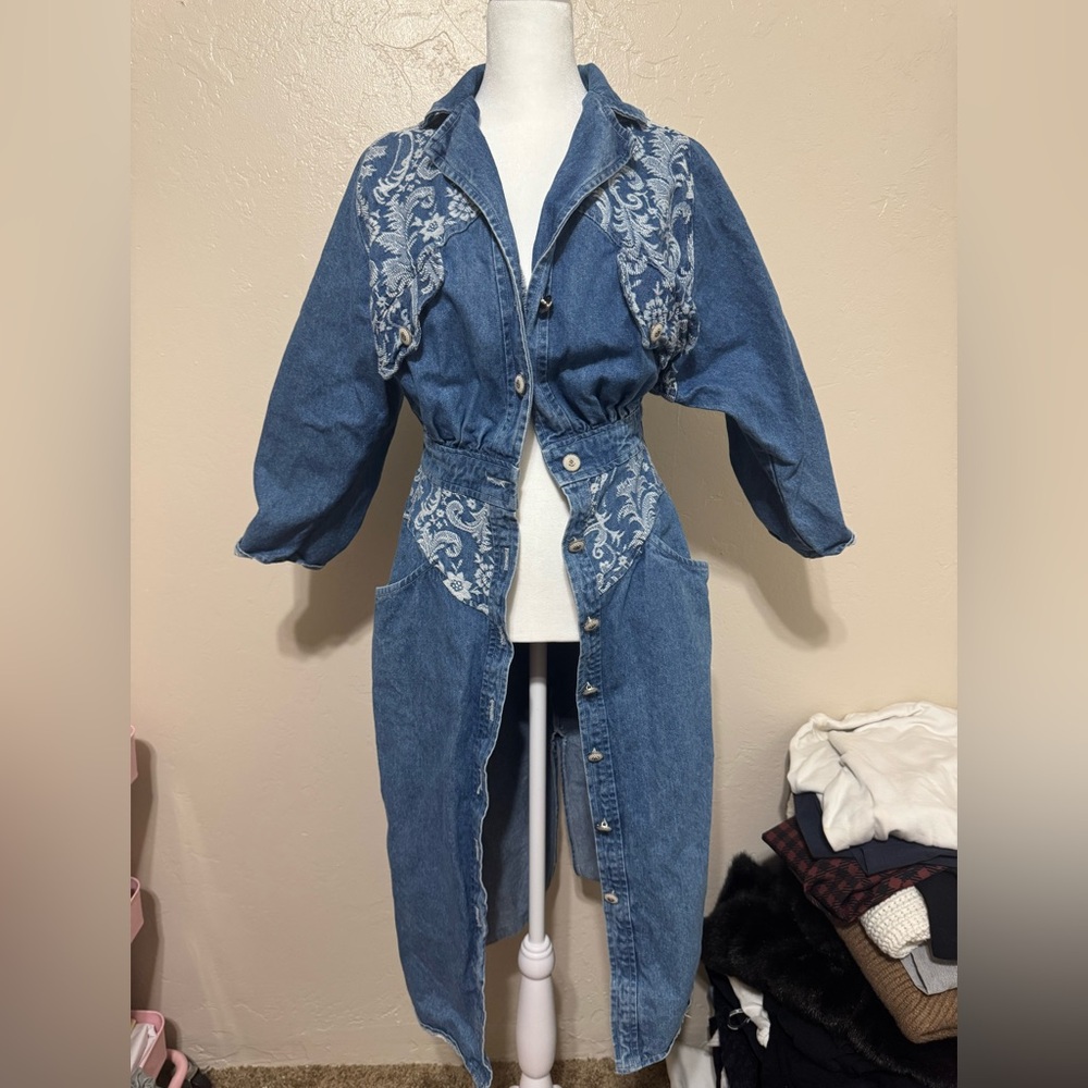 Vintage Embroidered Denim Dress